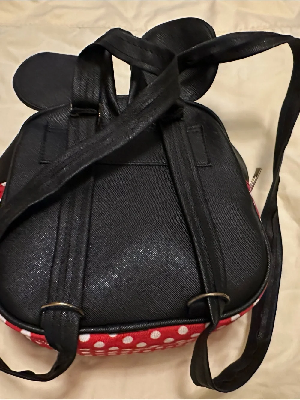 Disney Minnie Mouse Red Polka Dot Kids Backpack with Pink Face Accent
